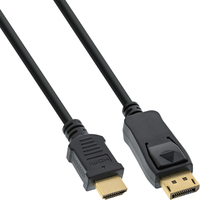 InLine 17183 adaptador de cable de vídeo 3 m DisplayPort HDMI tipo A (Estándar) Negro