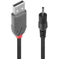 Lindy 70265 tápkábel Fekete 1,5 M USB A EIAJ-01 (2.5 mm, 0.7 mm)
