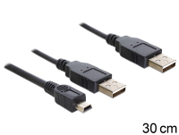 DeLOCK 83178 USB Kabel 0,3 m USB 2.0 2 x USB A Schwarz