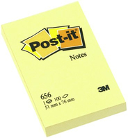 3M 656 Post-it Rectangle Jaune 100 feuilles Auto-adhésif