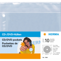 HERMA 7686 funda para discos ópticos 2 discos Transparente