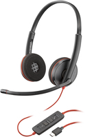 POLY Blackwire C3220 zwarte stereo USB-C-headset + draagtas (bulk)