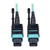 Tripp Lite N844-01M-12-P InfiniBand/fibre optic cable 0,91 m MTP OM3 Zwart, Turkoois