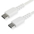 StarTech.com Cable de 1m de Carga USB C - de Carga Rápida y Sincronización USB 2.0 Tipo C a USB C para Portátiles - Revestimiento TPE de Fibra de Aramida M/M 60W Blanco - iPad P...