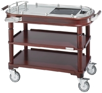 Sambonet Trolley Versailles S/S Eiche/Induction Flambierwagen