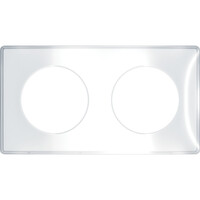 Odace You Transparent, plaque de finition support Blanc 2 postes entraxe 71mm (S520904W)
