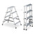 Relaxdays Trittleiter klappbar, 4 Stufen, Treppenleiter Aluminium, Leiter bis 125 kg, HxBxT: 80,5 x 43 x 75 cm, silber