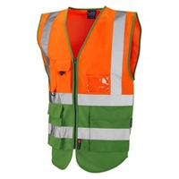 Leo Lynton Hi-Vis Superior Waistcoat Orange/Green - Size 2XL