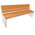 Venice Wood and Steel Seat - (209416) Venice Seat 1800mm - All Wood Backrest - Light Oak - RAL 7044 - Silk Grey