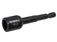 Faithfull FAISBMNUT10I Magnetic Impact Nut Driver 10mm x 1/4in Hex