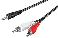 Audio-Video-Kabel 1,5 m , 3,5 mm stereo Stecker > 2 x Cinchstecker