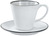 Kaffee-Obertasse Fungio; 200ml, 8x7.5 cm (ØxH); weiß/schwarz; rund; 6 Stk/Pck
