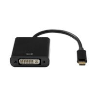 USB-C (M) to DVI-I 24+5 (F) Adapter, Black 10CM USB kábelek