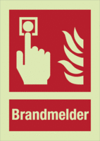 Brandschutzschild - Brandmelder, Rot, 18.5 x 13.1 cm, Kunststoff, Selbstklebend