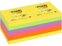 Post-it® Z-Notes, 76 x 76 mm, Neon kleuren (pak 12 blokken)