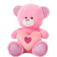 PELUCHE OSO PURPURA C/CORAZÓN 16CM._3 STDOS.