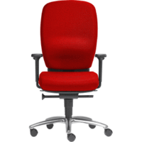 Büro-Drehstuhl Lady Comfort mit Armlehnen Alu-Fußkreuz rot