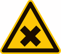 Sicherheitskennzeichnung - Gelb/Schwarz, 10 cm, Kunststoff, Dreieckig, B-7527