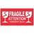 Versandaufkleber - Fragile/Attention/Vorsicht Glas - 100 x 50 mm, 1.000 Warnetiketten, Papier weiß