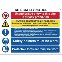 Composite site safety notice sign