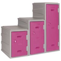 Plastic lockers, 900mm height, pink door
