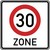 Verkehrszeichen VZ 274.1 Beginn einer Tempo 30-Zone, 600 x 600, Alform, RA 2