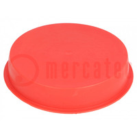 Plugs; Body: red; Out.diam: 128mm; H: 25mm; Mat: LDPE; push-in; round