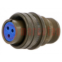 Connector: circular; plug; for cable; PIN: 3; female; soldering; 97