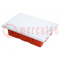 Enclosure: for modular components; IP40; plaster embedded; white