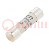 Fuse: fuse; gR; 2A; 1000VDC; cylindrical