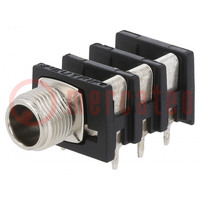 Connector: Jack 6,3mm; socket; female; ways: 3; angled 90°; THT