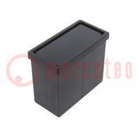 Enclosure: panel; X: 93.6mm; Y: 75.2mm; Z: 46.2mm; ABS; black