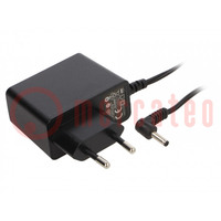 Power supply: switched-mode; mains,plug; 9VDC; 1A; 9W; Plug: EU