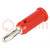 Plug; 4mm banana; 5A; 5kV; red; Max.wire diam: 3mm; on cable; 1325