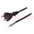 Cable; 2x1mm2; CEE 7/17 (C) plug,wires; PVC; 4m; black; 16A; 250V