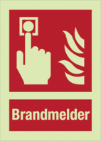Brandschutzschild - Brandmelder, Rot, 18.5 x 13.1 cm, Folie, Selbstklebend