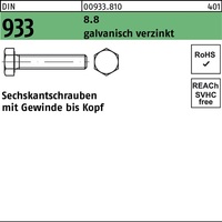 Sechskantschraube DIN 933 VG M10x 80 8.8
