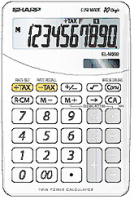 Sharp EL-332B-WH kalkulator Komputer stacjonarny Kalkulator finansowy Biały