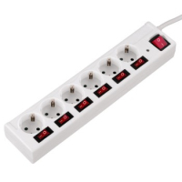 Hama 00121947 power extension 1.4 m 6 AC outlet(s) White