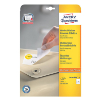 Avery Etiquettes enlevables, blanc, 96,0 x 63,5 mm, Adhésif enlevable