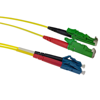 ACT 10 meter LSZH Singlemode 9/125 OS2 glasvezel patchkabel duplex met E2000/APC en LC/UPC connectoren