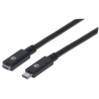 Manhattan 355230 USB-kabel 0,5 m USB 3.2 Gen 2 (3.1 Gen 2) USB C Zwart