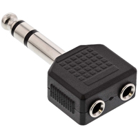 InLine Audio Adapter Stereo, 6,3mm Klinke Stecker an 2x 3,5mm Klinke Buchse