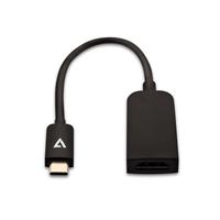 V7 Flacher Adapter mit USB-C-Stecker zu HDMI®-Buchse, schwarz