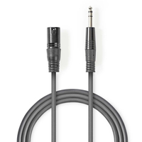 Nedis COTH15100GY15 audio kábel 1,5 M XLR (3-pin) 6.35mm Szürke