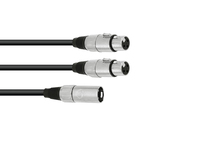 Omnitronic 30225207 cable de audio 0,5 m XLR (3-pin) 2 x XLR (3-pin) Negro