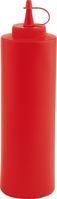 Quetschflasche Ø 6,5 cm, H: 24 cm, 0,65 Liter Polyethylen, rot mit