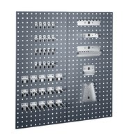 Produktbild - perfo Lochplattenset mit 40 Teile, 2 Platten, 20 Haken, 10 Klem., 10 Halter