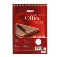 LANDRÉ Office A5 kopf-spiralgebundener Notizblock, kariert, 40 Blatt, rot