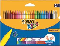 Bic Kids Plastidecor Crayons Long-lasting Sharpenable Wallet Vivid Assorted Colours Ref 8297721 [Pack 24]